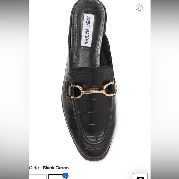 Steve Madden Royals Black Croc Loafers - Picture 2 of 7